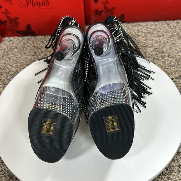 Adore-1017SRS Black Rhinestone Fringe Bootie $110 - Picture 14 of 16